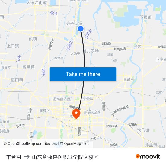 丰台村 to 山东畜牧兽医职业学院南校区 map