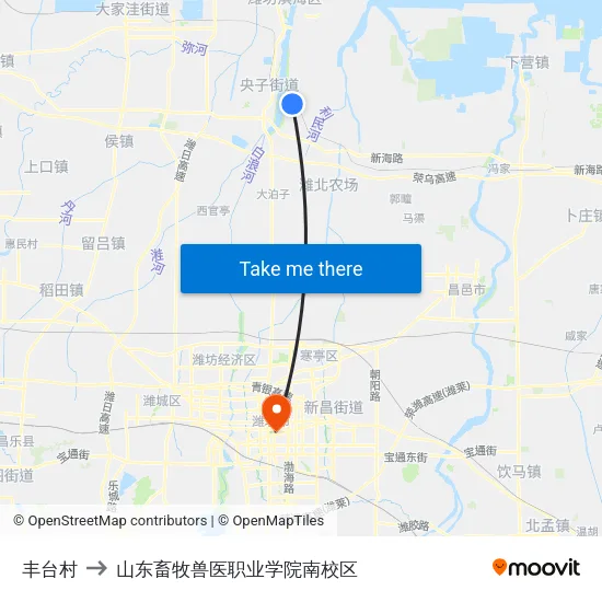 丰台村 to 山东畜牧兽医职业学院南校区 map