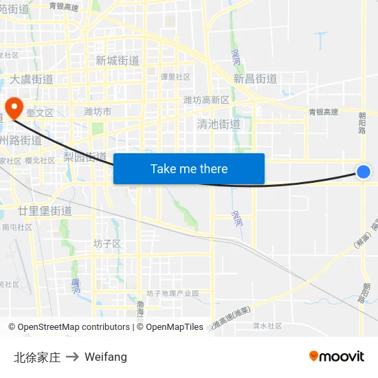 北徐家庄 to Weifang map