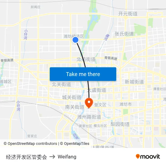 Economic Development Zone Administration to Weifang map