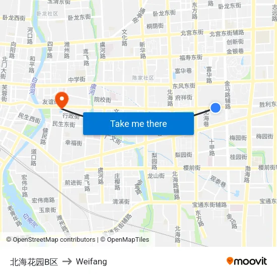 North Sea Garden Zone B to Weifang map