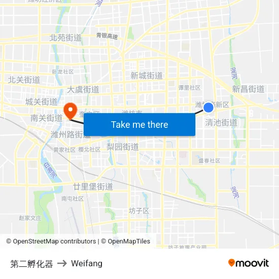 Second Incubator to Weifang map