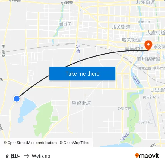 Xiangyang Village to Weifang map