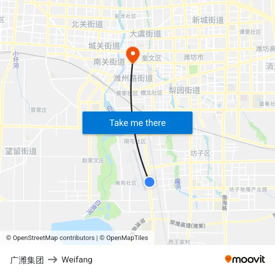 广潍集团 to Weifang map