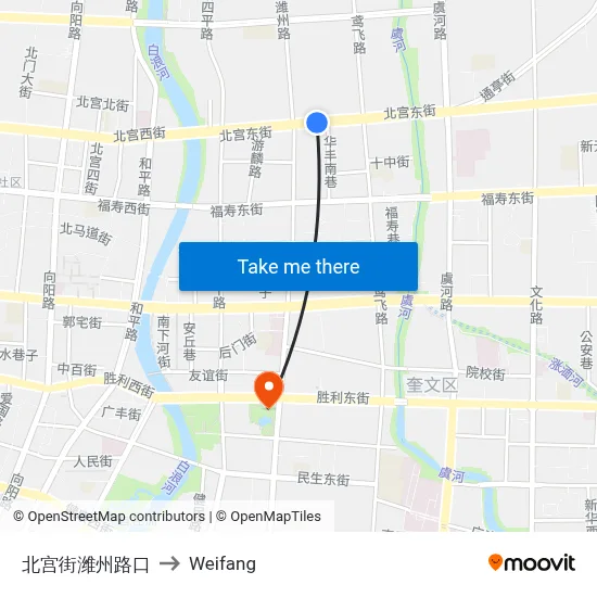 Beigong St-Weizhou Rd Junction to Weifang map