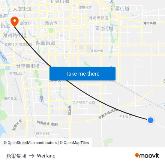 Dingliang Group to Weifang map