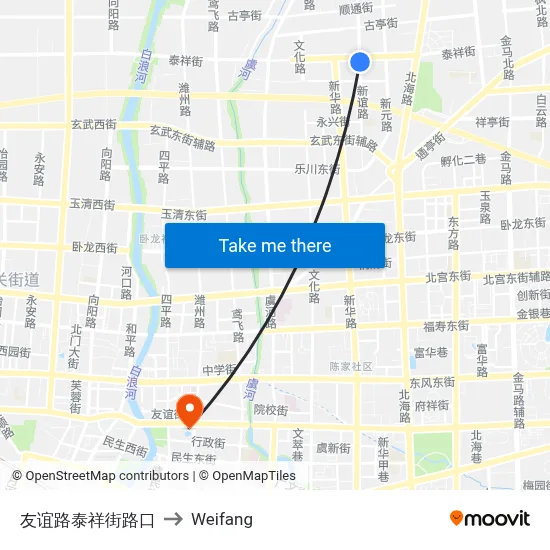 Youyi Road-Taixiang Street Intersection to Weifang map