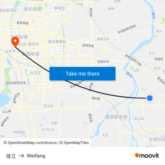 Poli to Weifang map