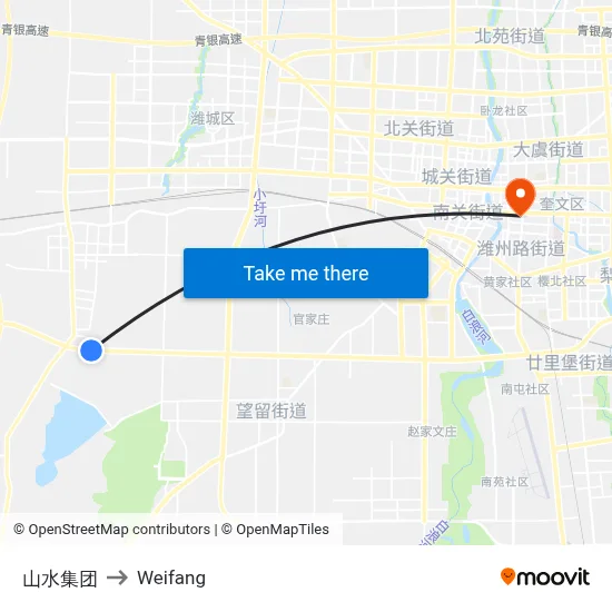 Shanshui Group to Weifang map