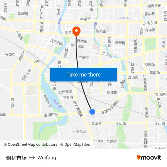 Steel Market to Weifang map