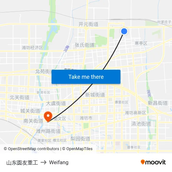 Shandong Yuanyou Heavy Industry to Weifang map