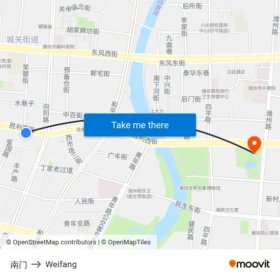 南门 to Weifang map