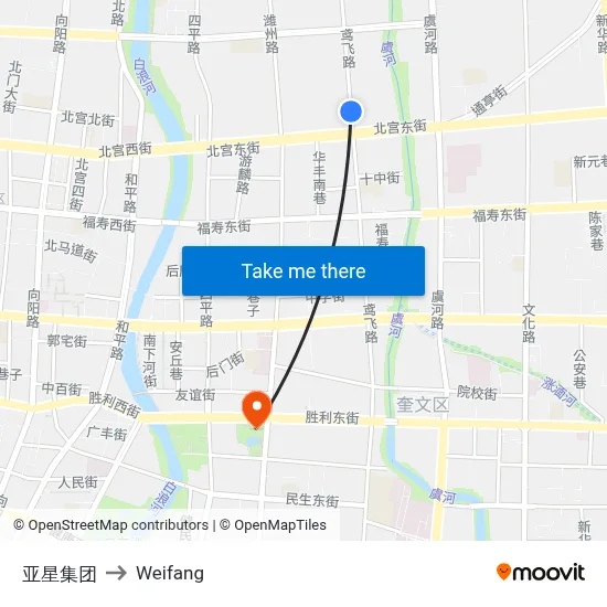 Yastar Group to Weifang map