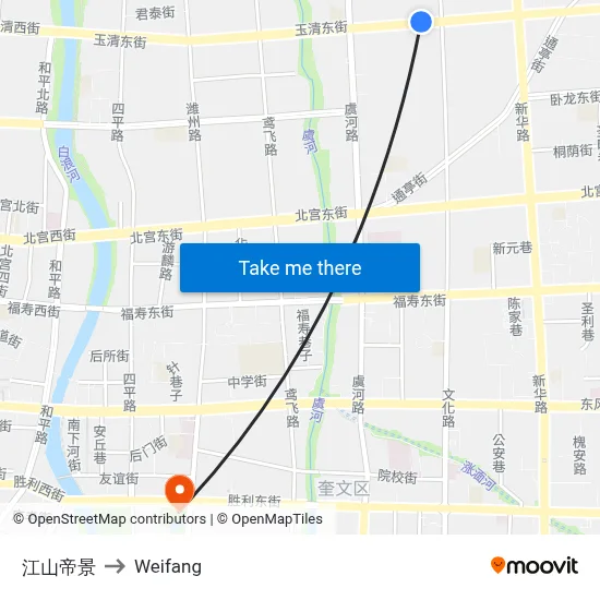 Jiangshan Imperial Scenery to Weifang map