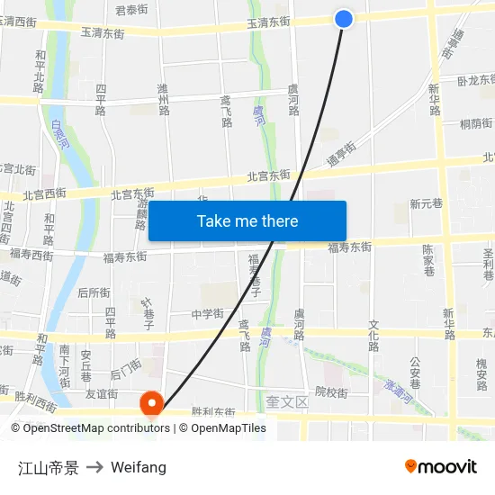 Jiangshan Imperial Scenery to Weifang map