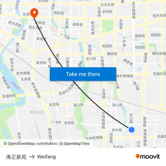 海正新苑 to Weifang map