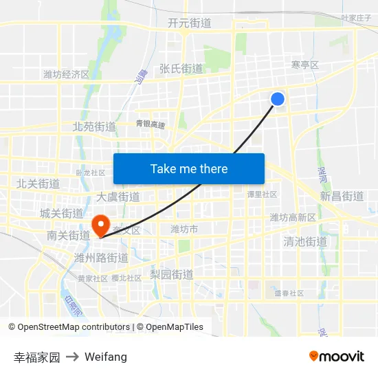 Happy Home to Weifang map