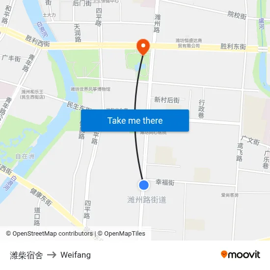 潍柴宿舍 to Weifang map