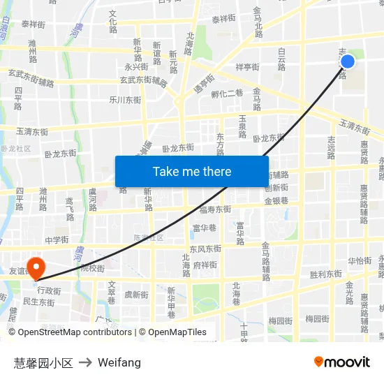 慧馨园小区 to Weifang map