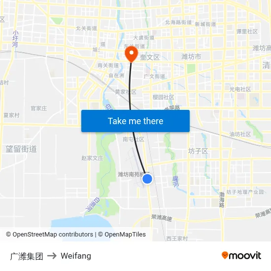 Guangwei Group to Weifang map