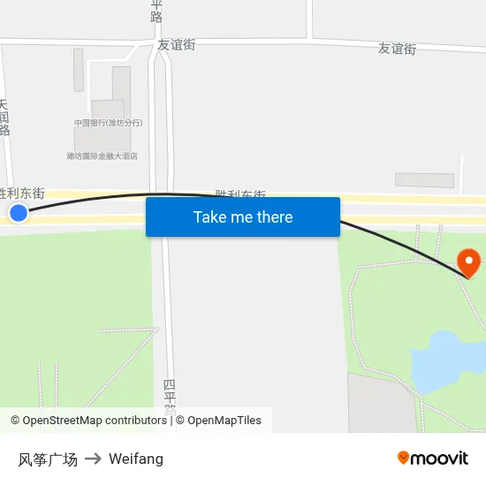 Kite Square to Weifang map