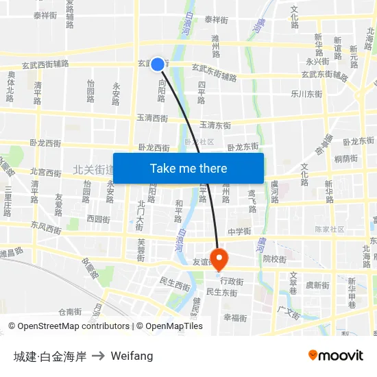 Chengjian Platinum Coast to Weifang map