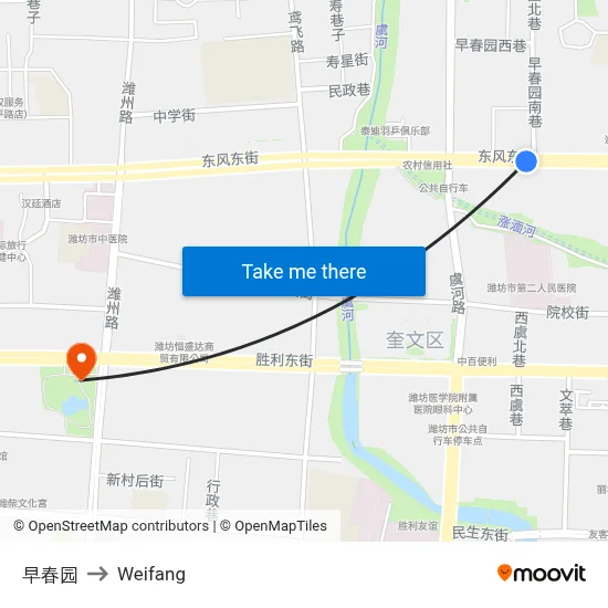 Early Spring Garden to Weifang map