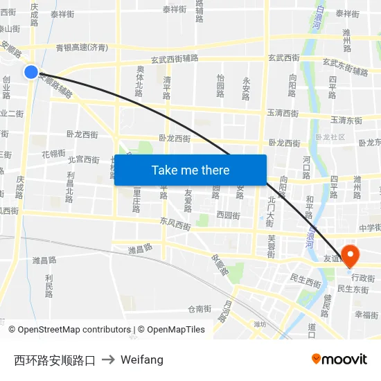West Ring Road - Anshun Road Junction to Weifang map