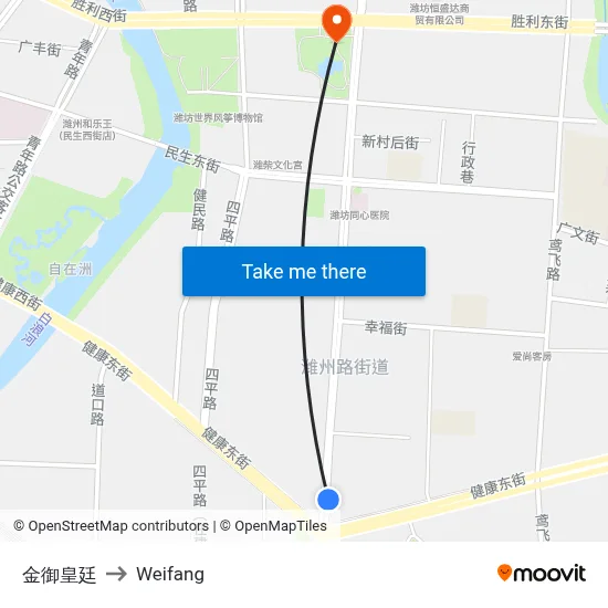 金御皇廷 to Weifang map