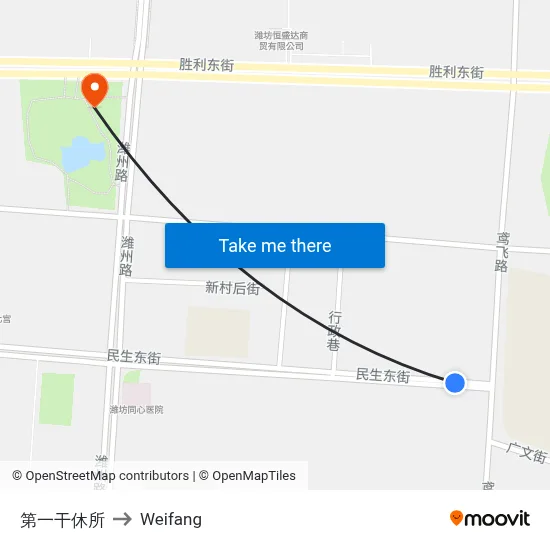 First Retirement Home to Weifang map