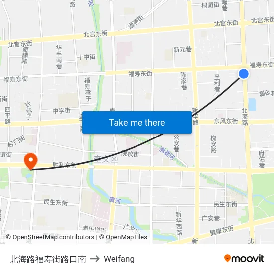 北海路福寿街路口南 to Weifang map