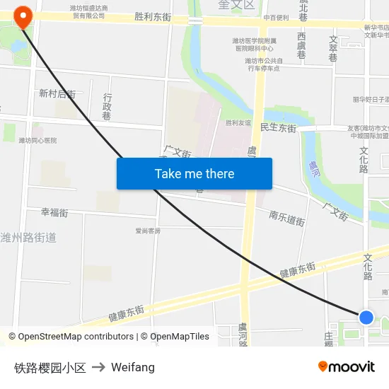 铁路樱园小区 to Weifang map