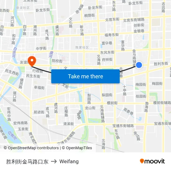 Victory Street Jinma Road East Intersection to Weifang map