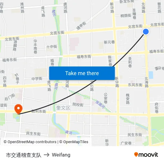 City Traffic Enforcement Brigade to Weifang map