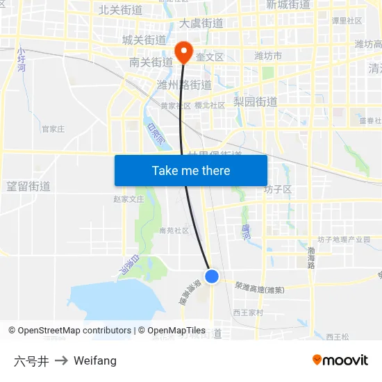 Well No. 6 to Weifang map