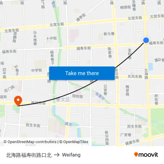 北海路福寿街路口北 to Weifang map