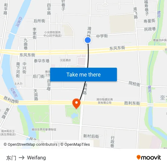 East Gate to Weifang map