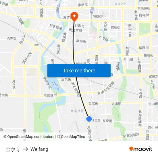 金泉寺 to Weifang map