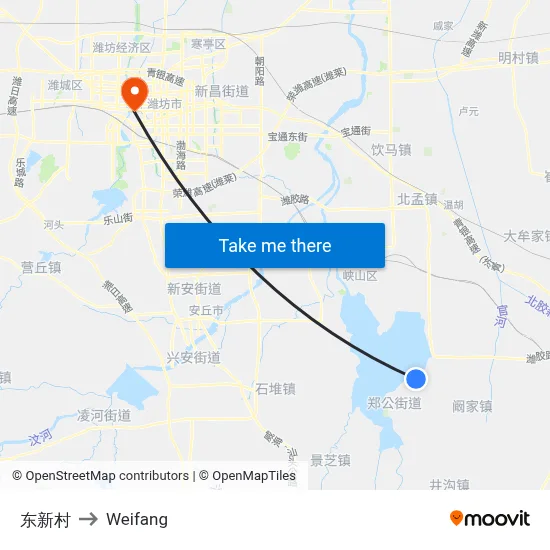 东新村 to Weifang map