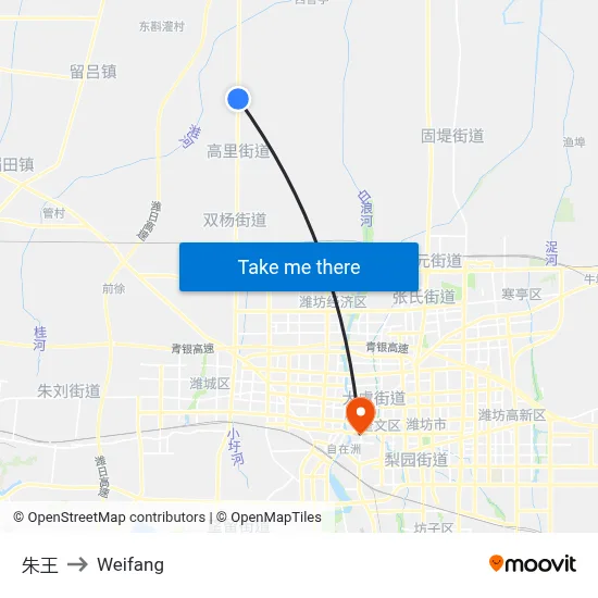 朱王 to Weifang map