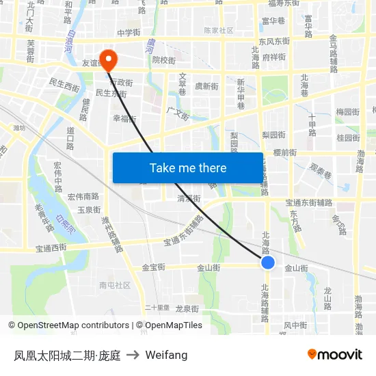 凤凰太阳城二期·庞庭 to Weifang map