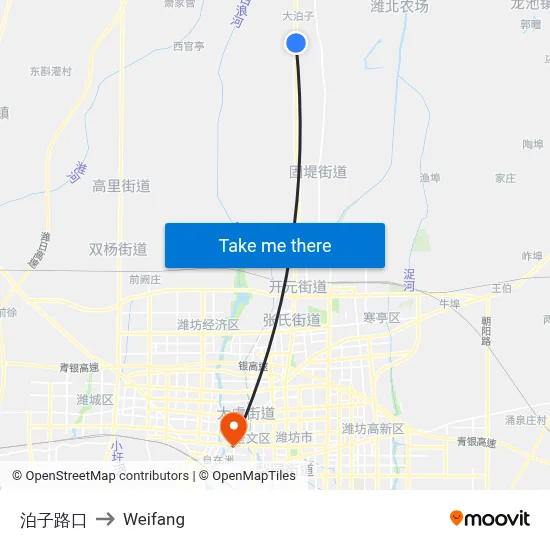 Bozi Intersection to Weifang map
