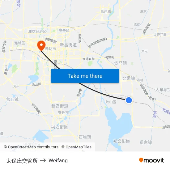 太保庄交管所 to Weifang map