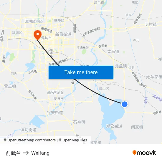 前武兰 to Weifang map