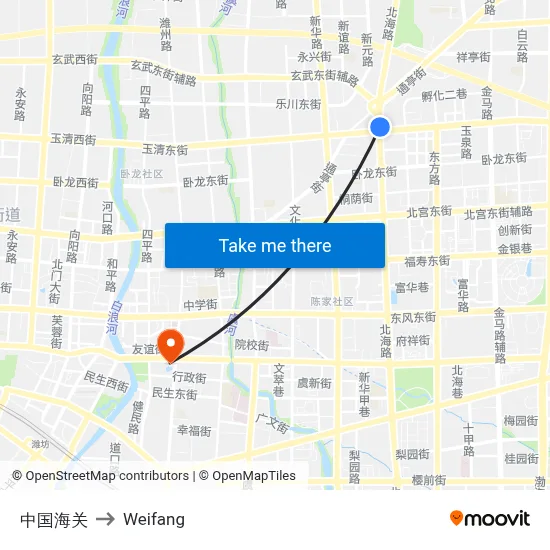 China Customs to Weifang map