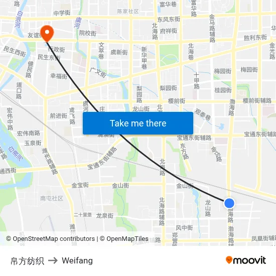 Bofang Textile to Weifang map