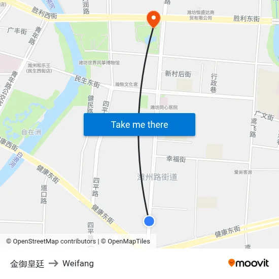 金御皇廷 to Weifang map