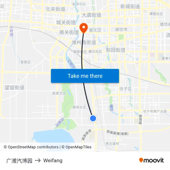 广潍汽博园 to Weifang map