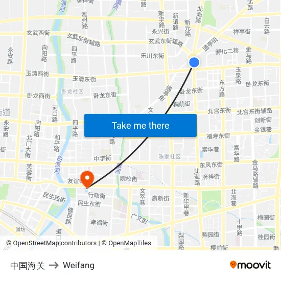 China Customs to Weifang map