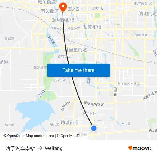 坊子汽车南站 to Weifang map